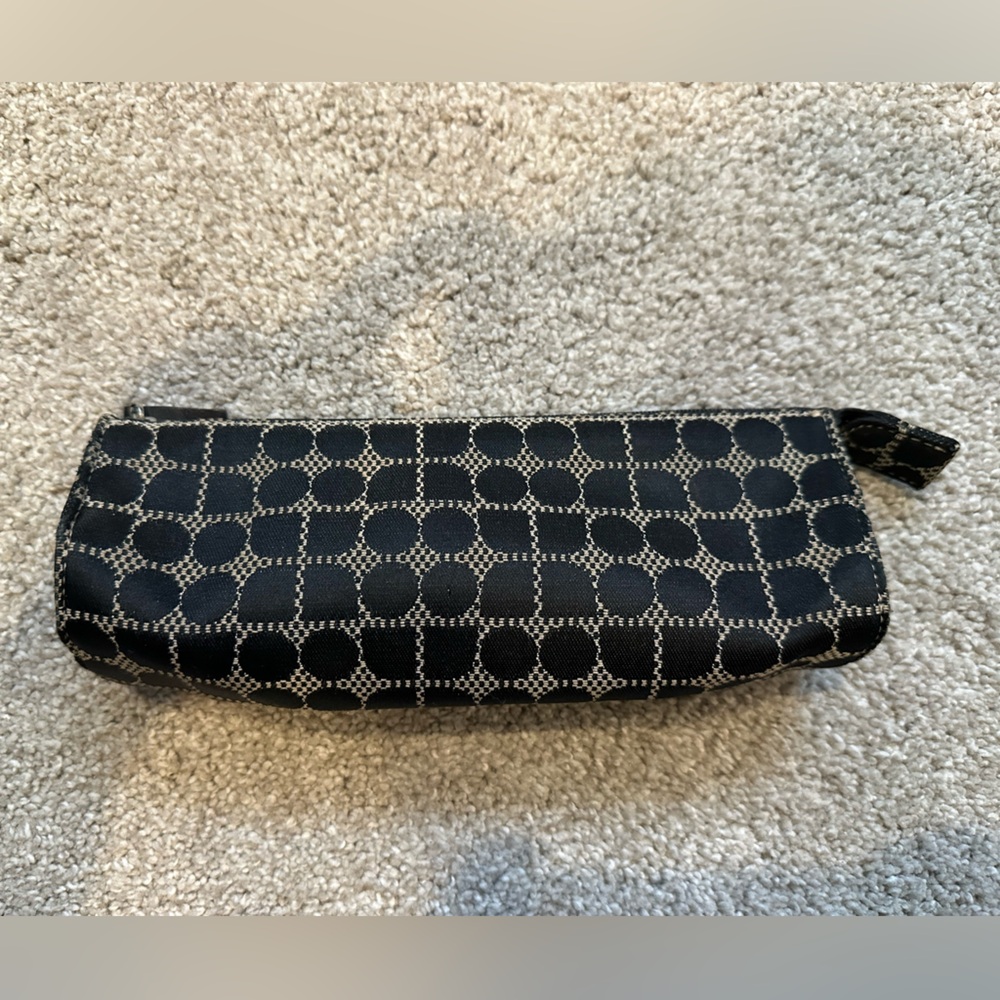 Vintage Kate Spade Noel Dot Canvas Cosmetic/Pencil Case in Black & White